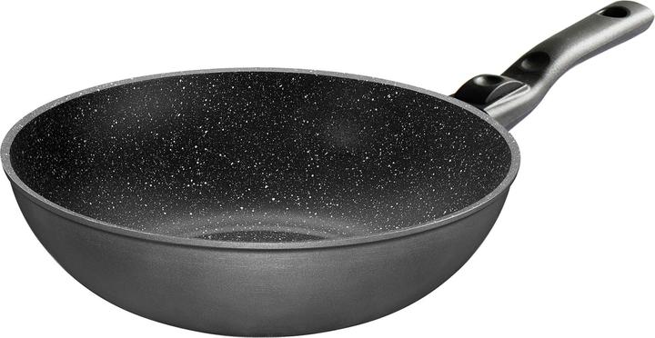 Stoneline Pan 19569 Wok, Diameter 30 cm, Suitable for induction hob, Removable handle, Anthracite (30 cm, Wok Pfanne, Aluminium)