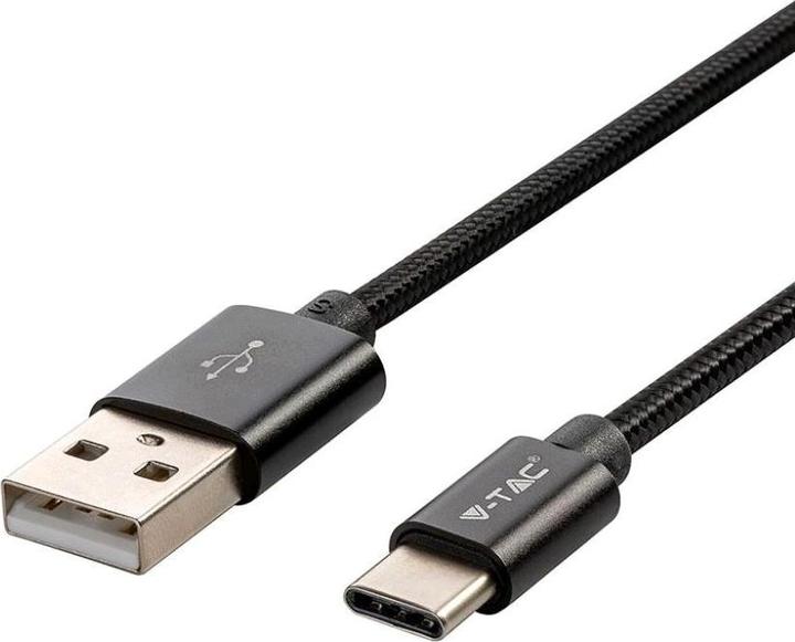 Actual product image V-TAC VT5334 1m Type C USB Cable Black Platinum Series (1 m, USB 2.0)