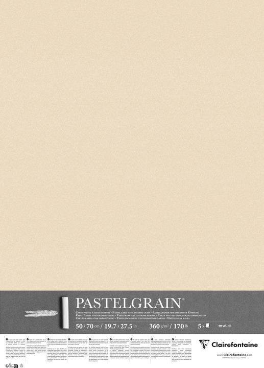 Image du produit Clairefontaine PastelGrain 50x70cm 5 Bogen 360g - Maisfarben (360 g/m², 2 x)