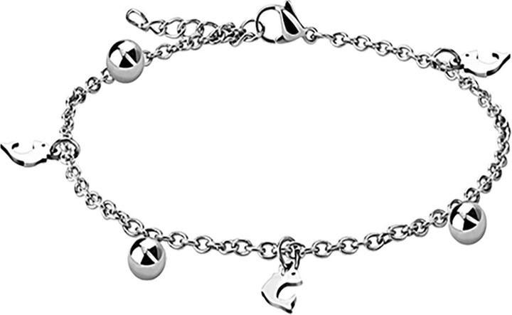Star Piercing Kette silber mit Kugeln und Delfin (Chirurgenstahl 316L)