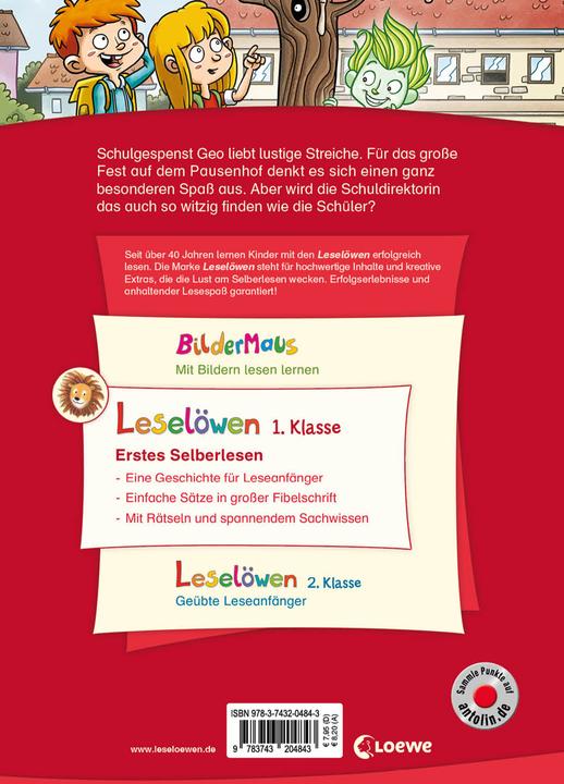 Produktbild Leselöwen 1. Klasse - Ein Gespenst auf dem Schulhof (Deutsch, Katja Richert, Loewe Erstlesebücher, Steffen Gumpert, 2020)