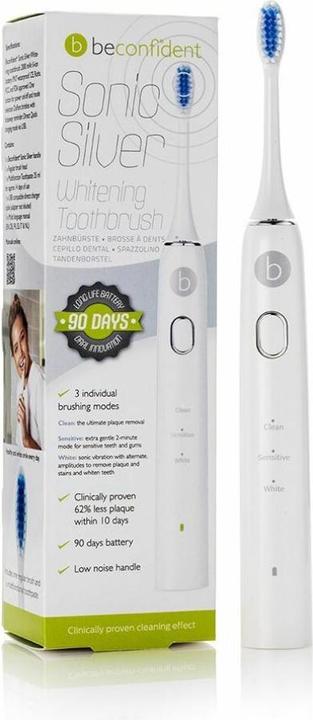 Actual product image Beconfident SONIC SILVER electric whitening toothbrush #white/silver (Sonic toothbrush)