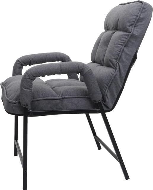 Produktbild Mendler Esszimmerstuhl HWC-K40, 160kg belastbar Rückenlehne verstellbar Metall - Stoff/Textil dunkelgrau