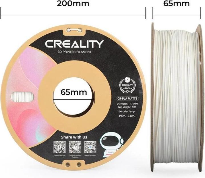 Actual product image Creality PLA Silk White (PLA, 1.75 mm, 1000 g, White)