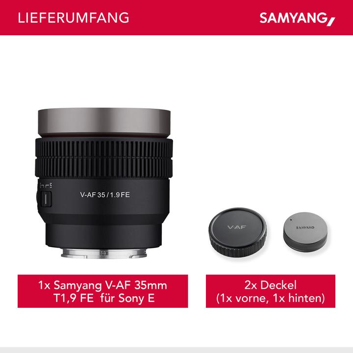 Produktbild Samyang V-AF 35mm f/1.9 FE Sony E (Sony E, APS-C / DX, Vollformat)
