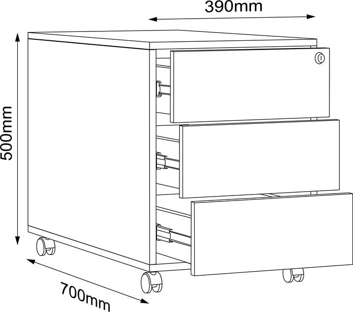 Nährwerte und Zutaten VCM Büro Rollcontainer Salia 3 Schublade