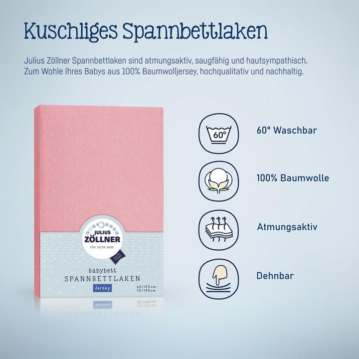 Actual product image Julius Zöllner Fix sheet jersey blush 70 x 140 cm (70 x 140 cm)