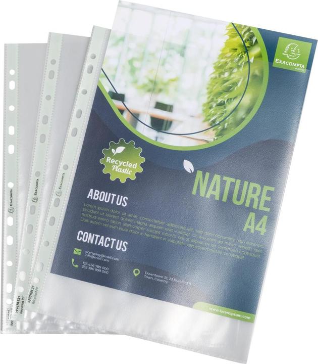 Image du produit Exacompta Beutel mit 50 Prospekthüllen, genarbt, Recycling-PP 90, für A4, Forever (A4, 50 x)