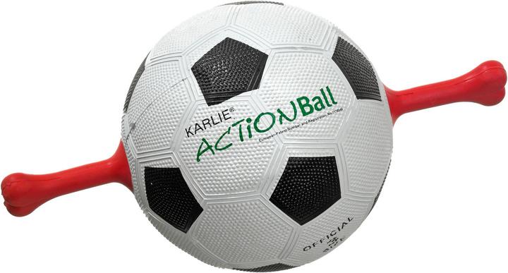 Karlie Action Ball - Fussball mit Gummigriffen (Ballspielzeug Hund)