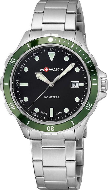 M Watch Mondaine Aqua Steel 42 (Uhr mit Schmuckstein, 42 mm)