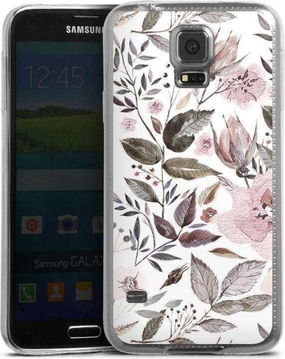 Produktbild DeinDesign Slim Case für Samsung Galaxy S5 Silikon Hülle Ultra Dünn Handyhülle Blumen Pastell Wasserfarbe (Samsung Galaxy S5)