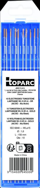 Image du produit GYS Electrodes tungstène 10 pcs, Lanthane WL15 Ø 1,6mm