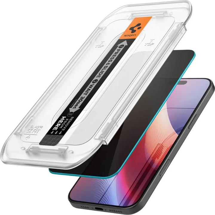 Spigen GLAS.tR Privacy HD iPhone 16 Pro Tempered Glass (1 Piece, Apple iPhone 16 Pro)