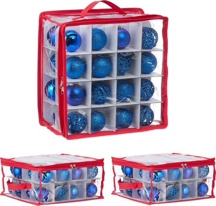 Actual product image Relaxdays 3x Christmas bauble storage box (32 x 32 x 16 cm)