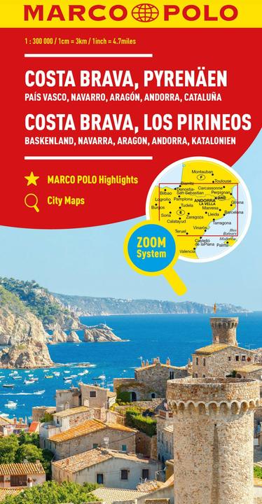 Produktbild Regionalkarte Costa Brava, Pyrenäen 1:300.000