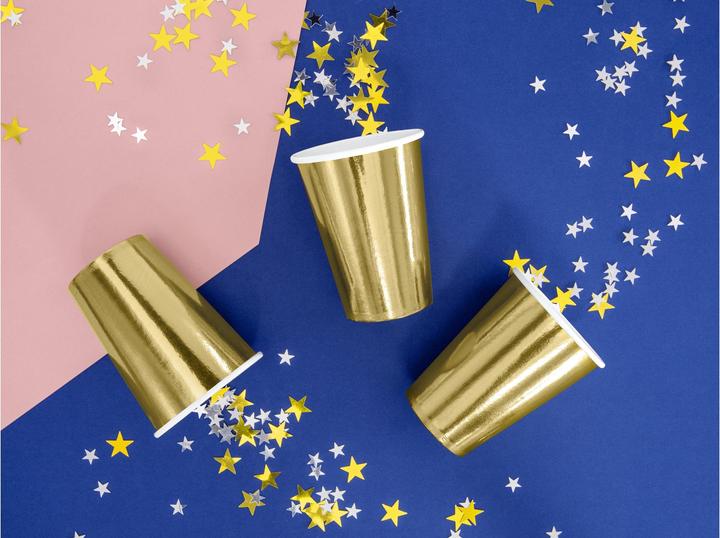 Produktbild Partydeco Metallisierte Papierbecher Gold (6 x)