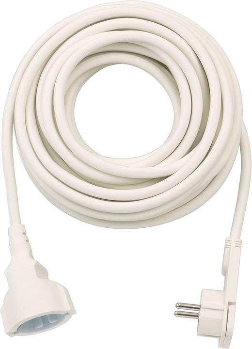 Image du produit Brennenstuhl Câble de rallonge court avec fiche plate coudée 10m H05VV-F3G1.5 blanc (10 m, CEE 7/3)