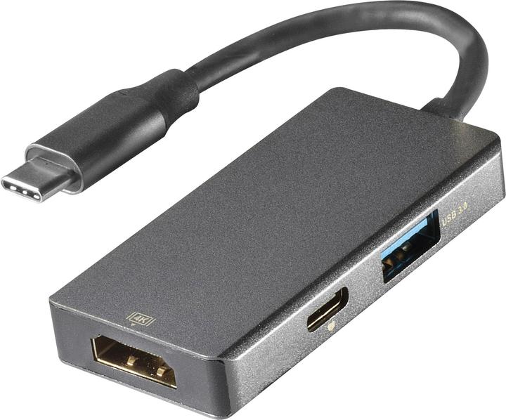 Immagine prodotto Vivanco USB-C Multiport Hub 3in1, Alu Gehaeuse, 4K 60Hz (USB-C, 3 Porti)