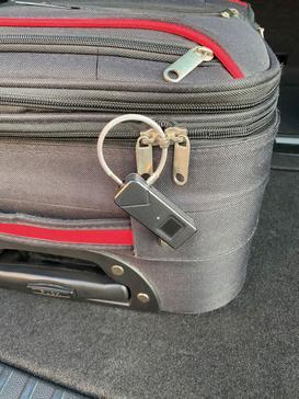Actual product image Schwaiger Fingerprint lock with steel cable