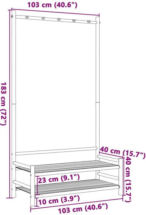 Image du produit VidaXL Porte-manteaux avec étagères