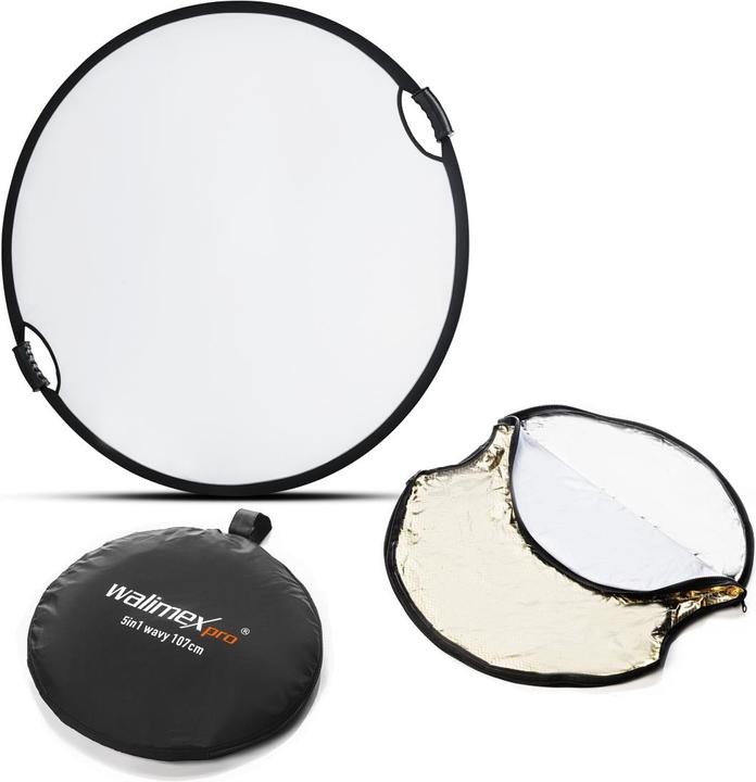 Actual product image Walimex pro Pro 5 in 1 Faltreflektor wavy comfort (Folding reflector, 107 cm)