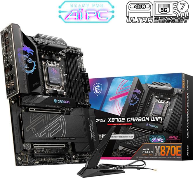 Productafbeelding MSI MPG X870E CARBON WIFI - X870/AM5/DDR5/ATX (AM5, AMD X870E, ATX)