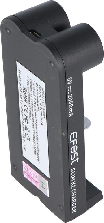 Actual product image Efest SLIM K2 2-Schacht Li-Ion-Akkuladegerät (1 pcs., Battery + charger)