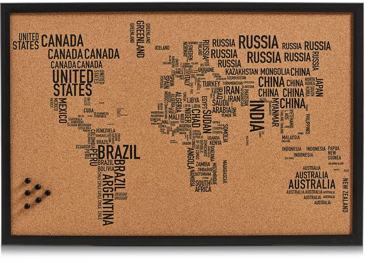Produktbild Zeller Present World Letters (Weltkarte, Pinnwand, 60 x 40 cm)