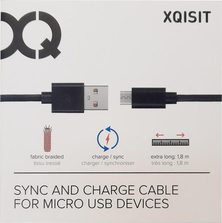 Produktbild Xqisit microUSB (1.80 m, USB 2.0)