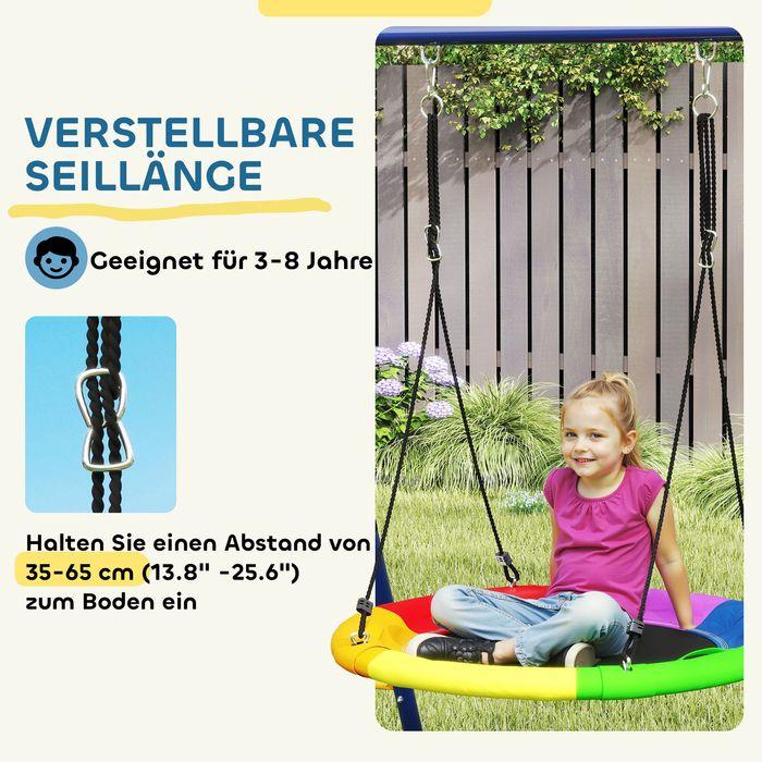 Produktbild Swisshandel24 Kinderschaukel-Set 6 in 1 Schaukelgerüst aus Stahl mit Gurtschaukel Nestschaukel