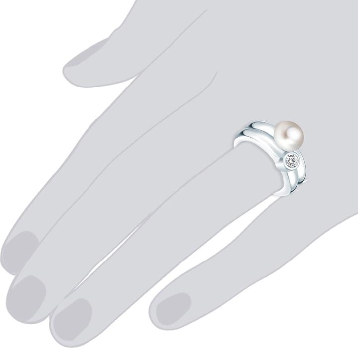Immagine prodotto Valero Pearls Donna Argento Cubic Zirconia Perle d'acqua dolce coltivate argento - 2218 (60, 925 Argento)
