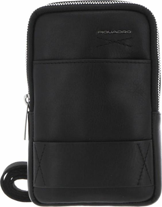 Actual product image Piquadro Obidos, Leather Crossbody Bag, Black, For Men