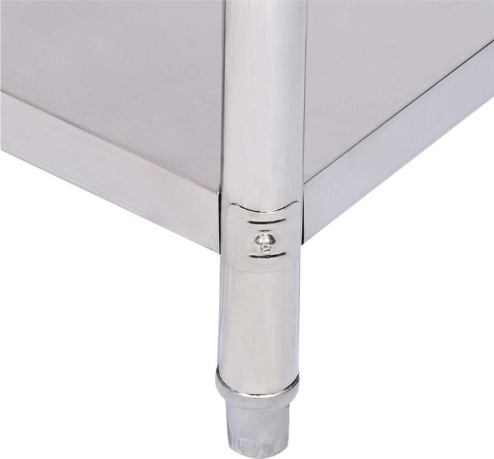 Immagine prodotto Wiltec Tavolo da lavoro in acciaio inox Tavolo in acciaio inox con ripiano per catering 100x60x85cm