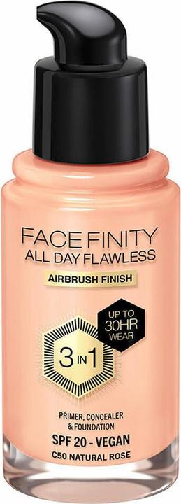 Image du produit Max Factor FACEFINITY All Day Flawless 3in1 Foundation No. C50 30ml (C50 Rose naturelle)