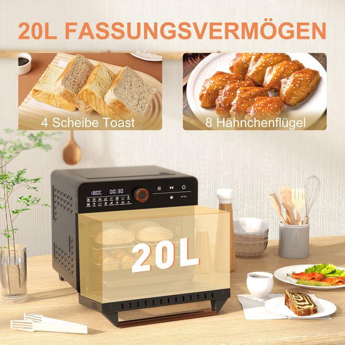 Produktbild Swisshandel24 Minibackofen 20L, Mini Ofen, 40-220°C, 17 Modi, Timer, 36x37x34,5cm, Schwarz