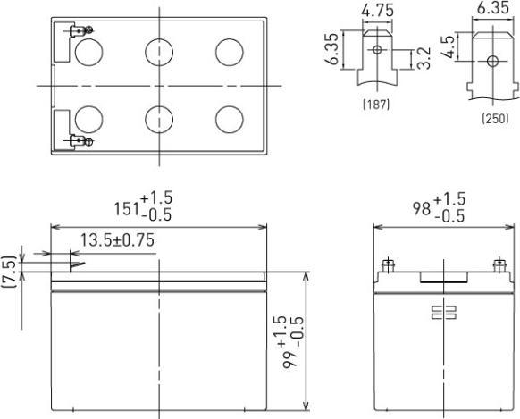 Immagine prodotto CSB EVH12150X3 Akku als Ersatz für den Panasonic LC-CA1216P1 Blei Akku (12V)