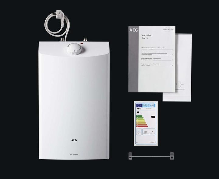 Actual product image AEG Haustechnik Huz 10 ÖKO Drop Stop unpressurised under-sink boiler 10 litre low pressure, ThermoStop, with plug