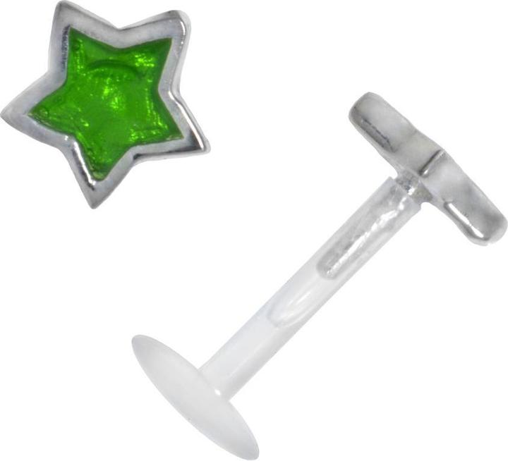 Bijouteria Piercing für Lippe/Tragus (Bioplast, Silber 925, Email)