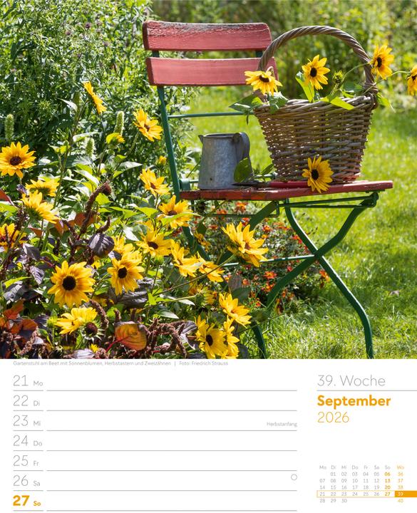 Produktbild Gartenglück - Wochenplaner Kalender 2026 (25 x 33 cm, Harter Einband, Deutsch)