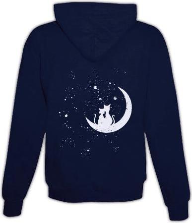 Immagine prodotto Schwesternuhr Felpa con cappuccio Cats in Moon Unisex (M)