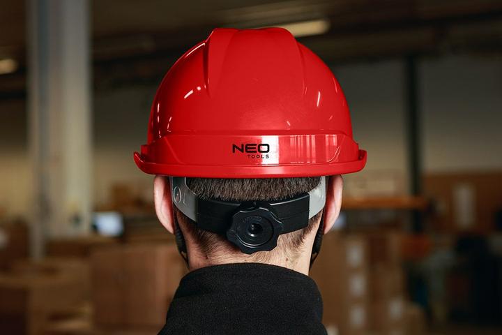 Actual product image Neo Industrial helmet with chin strap, red (52 - 64 cm)