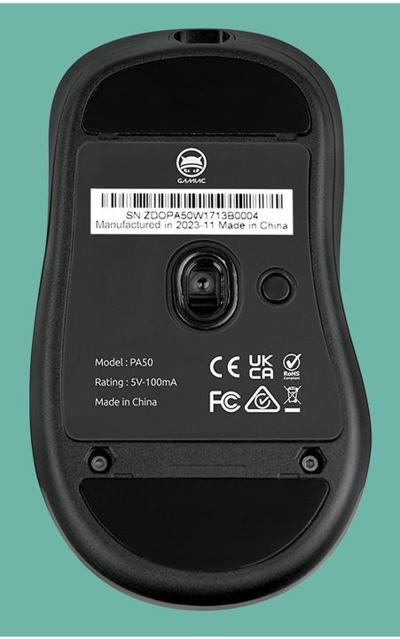 Actual product image Gamiac PA50 Mice - Black - Pixart 3327, Wired, 12000 DPI, 16,8M RGB effects (Cable)