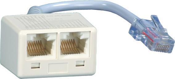 Actual product image Metz Connect BTR ISDN-Adpt. w.rel. WE8-2xWE8-R 0.1m to 2x RJ45 with 0.1m cable with terminating resistors pws