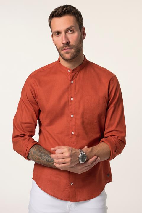 Produktbild JP1880 Hemd, Langarm, Leinenmix, Stehkragen, Modern Fit (5XL)