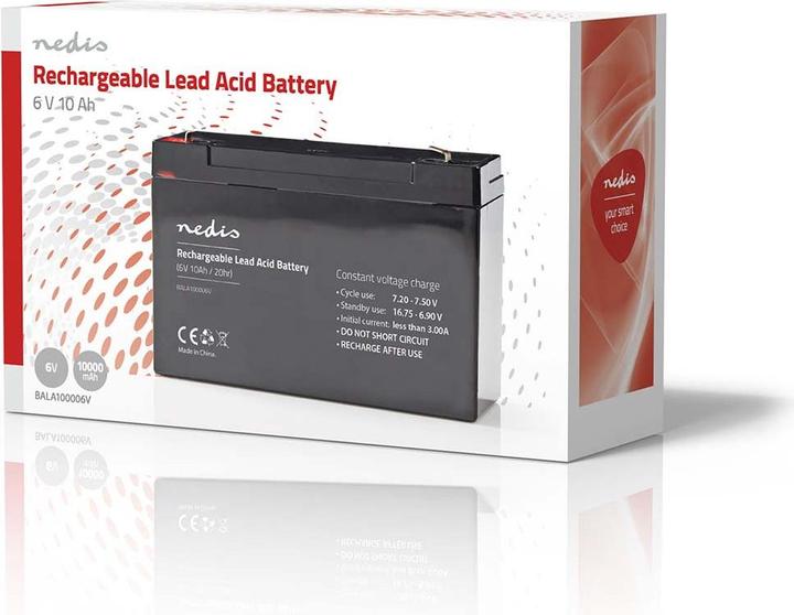 Produktbild Nedis Wiederaufladbarer Wartungsfreie Blei-Akku - Spannung: 6 V - Akku-Kapazität: 10000 mAh - 151 (6 V, 10000 Ah)