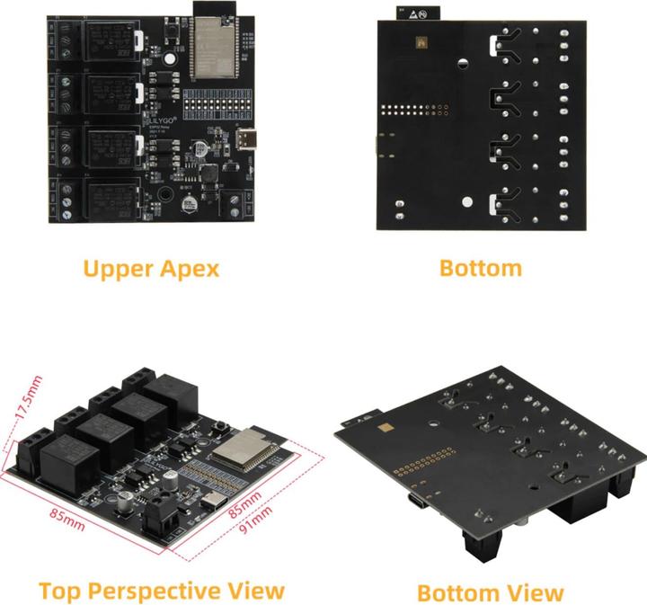 Image du produit Lilygo TTGO T-Relay ESP32 Dev Board avec 4 relais 5V DC