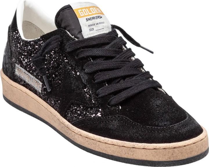 Actual product image Golden Goose sneakers ballstar in suede and glitter color black (38)