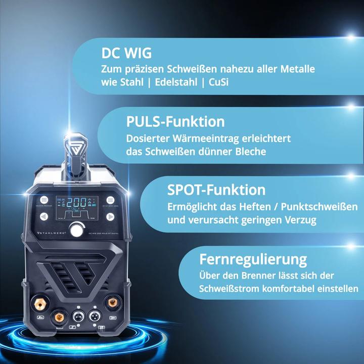 Produktbild Stahlwerk Schweissgerät DC WIG 200 Puls ST Digital MMA Spot- und Pulsfunktion