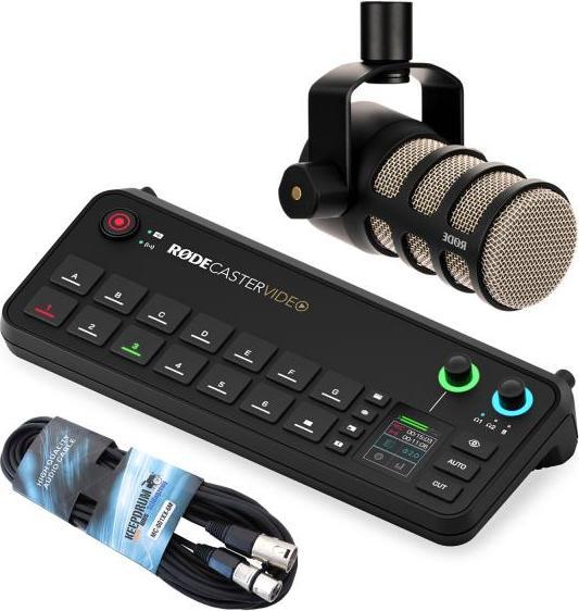 RØDE Rodecaster Video Produktions-Konsole mit Podmic und Kabel