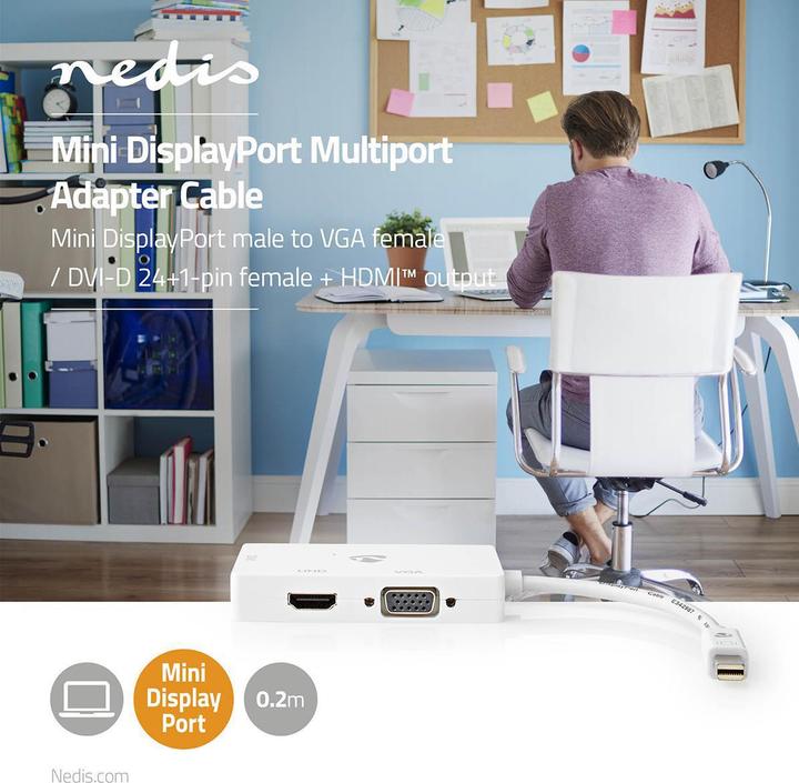 Produktbild Nedis Displayport-Adapter| Mini DisplayPort| DVI-D 24+1-Pin Buchse HDMI VGA (Mini DP)